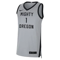 Men's Nike #1 Gray/Black Oregon Ducks Limited Basketball Jersey