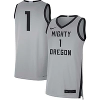 Maillot de basket-ball Nike #1 pour hommes, gris/noir, Oregon Ducks Limited