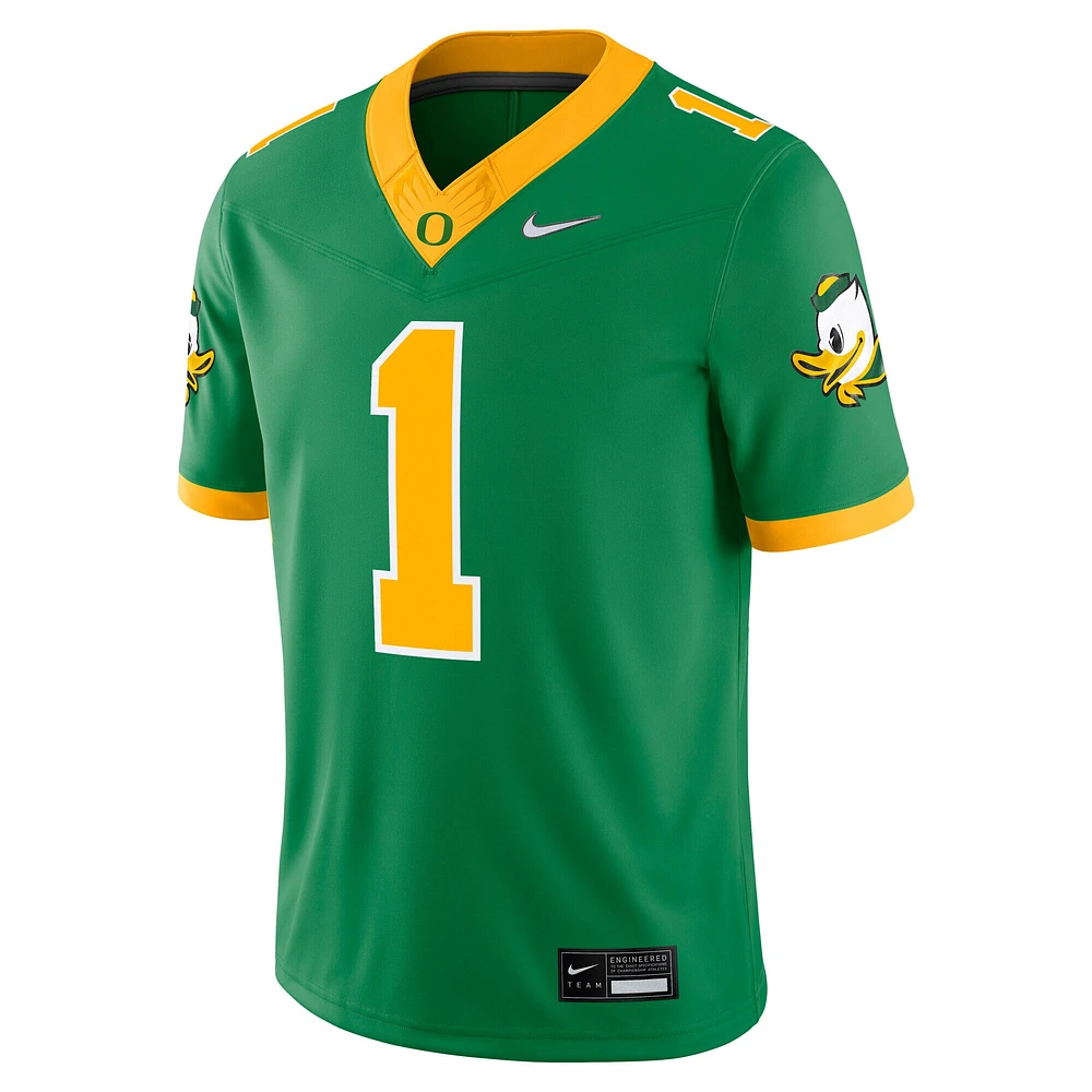 Maillot de match alternatif Nike #1 vert des Oregon Ducks pour homme