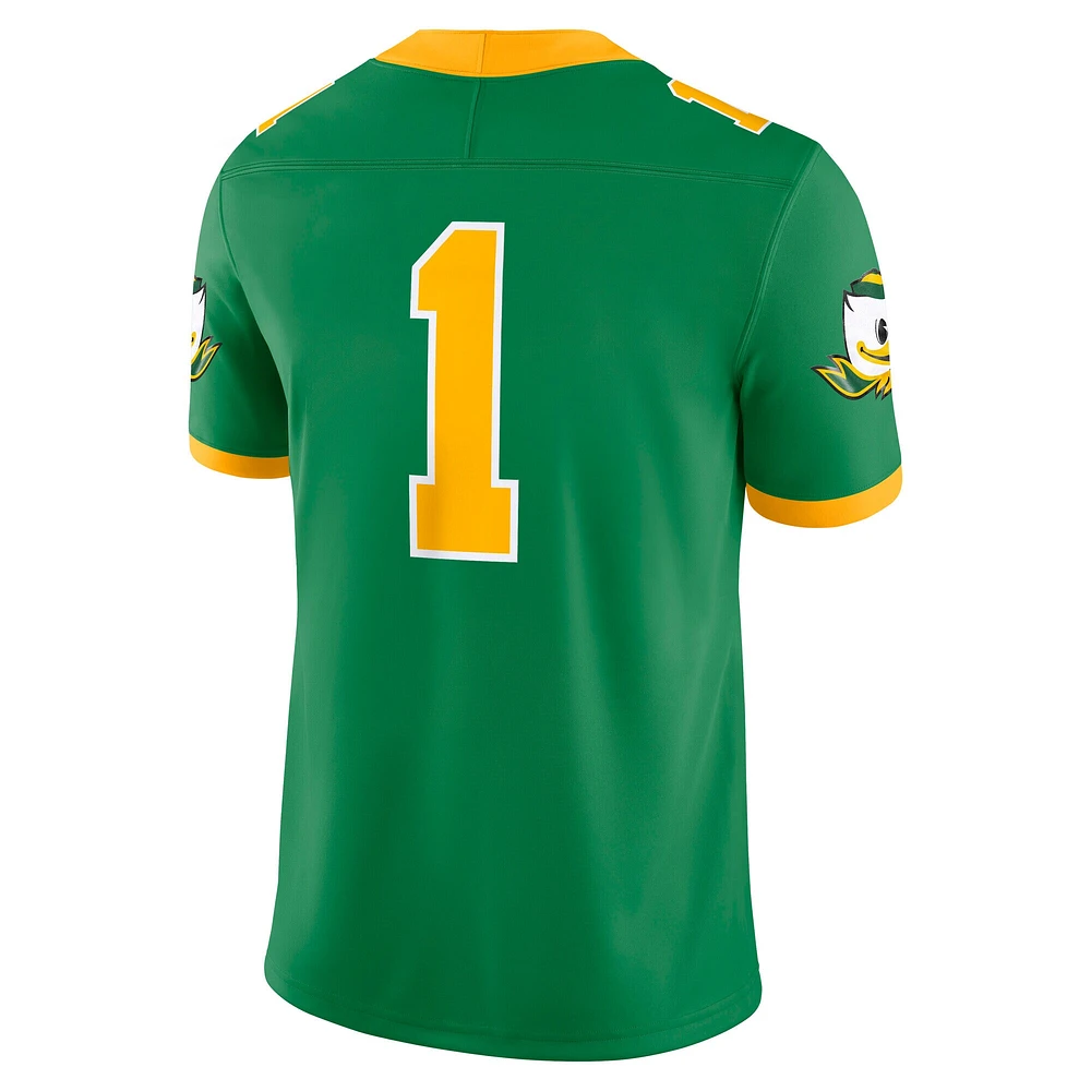 Maillot de match alternatif Nike #1 vert des Oregon Ducks pour homme