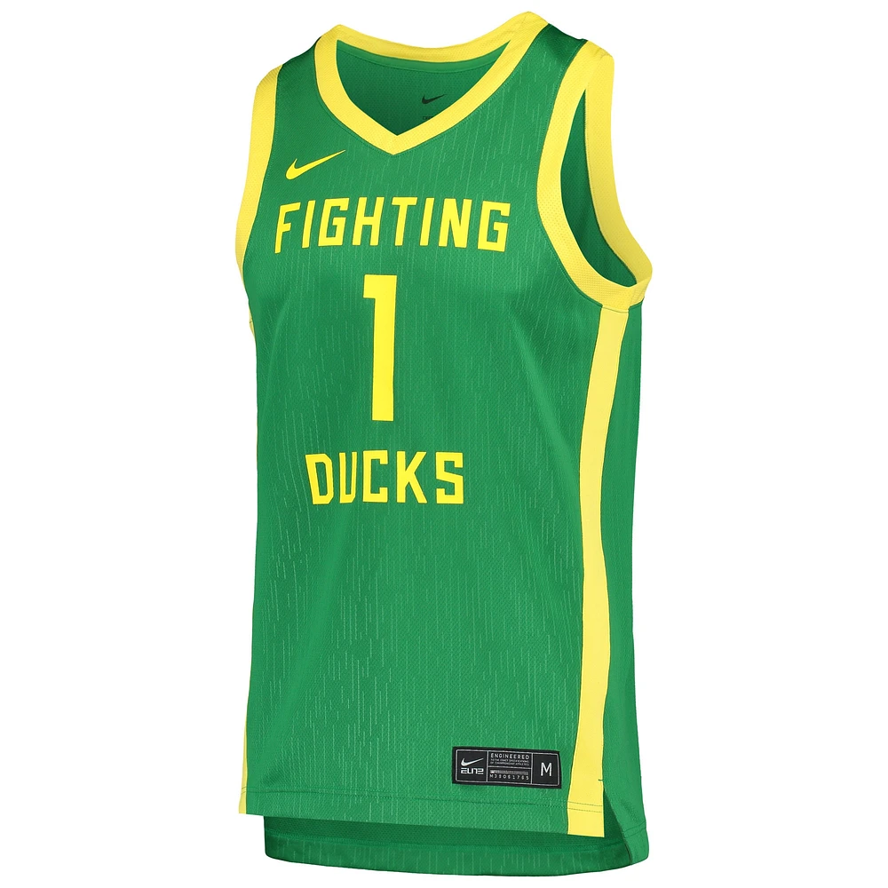 Men's Nike #1 Green Oregon Ducks Replica Basketball Jersey