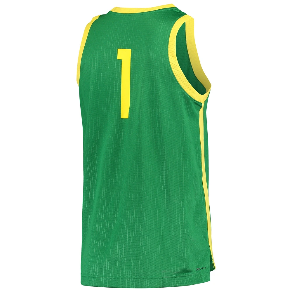 Men's Nike #1 Green Oregon Ducks Replica Basketball Jersey