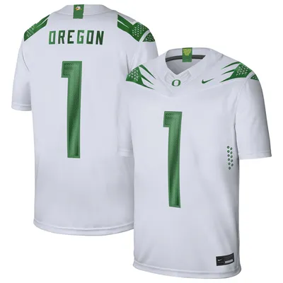 #1 Oregon Ducks Nike Game Jersey - White