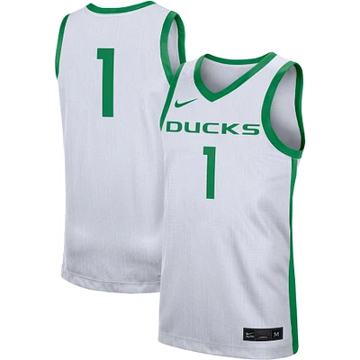 Maillot Nike #1 blanc réplique des Ducks de l'Oregon pour homme