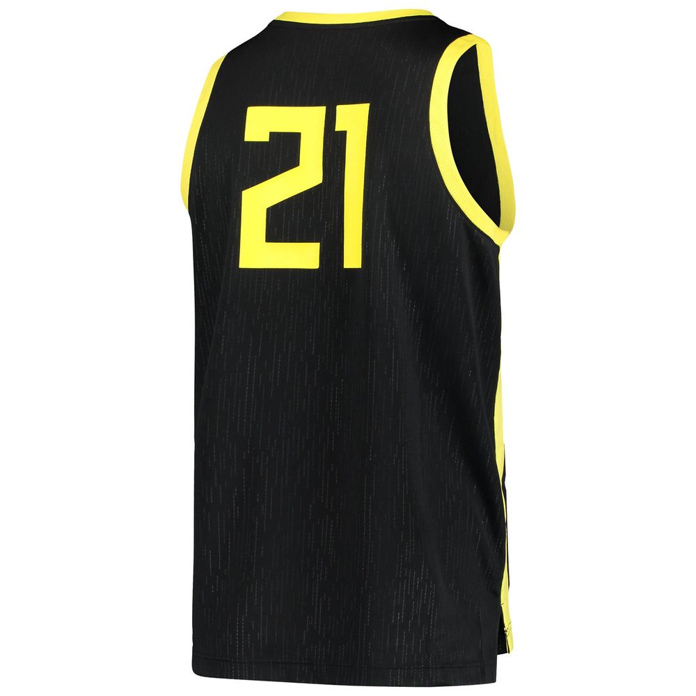 Men's Nike #21 Black Oregon Ducks Team Replica Basketball Jersey