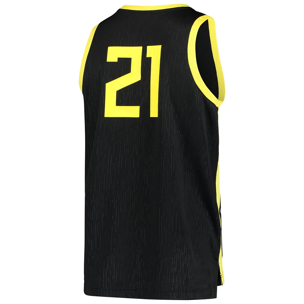 Maillot de basket-ball réplique l'équipe Nike #21 des Ducks l'Oregon noir pour homme