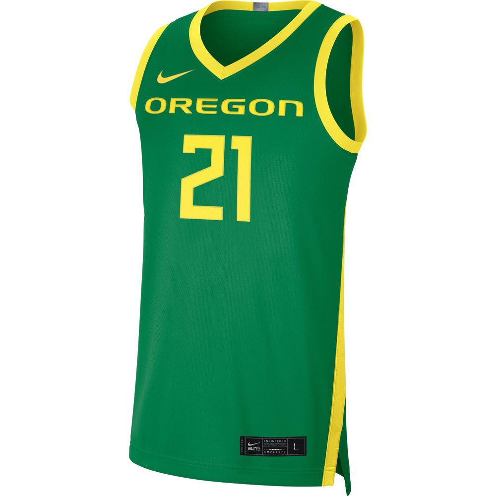 Men's Nike #21 Green Oregon Ducks Limited Basketball Jersey