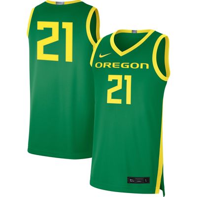 Men's Nike #21 Green Oregon Ducks Limited Basketball Jersey