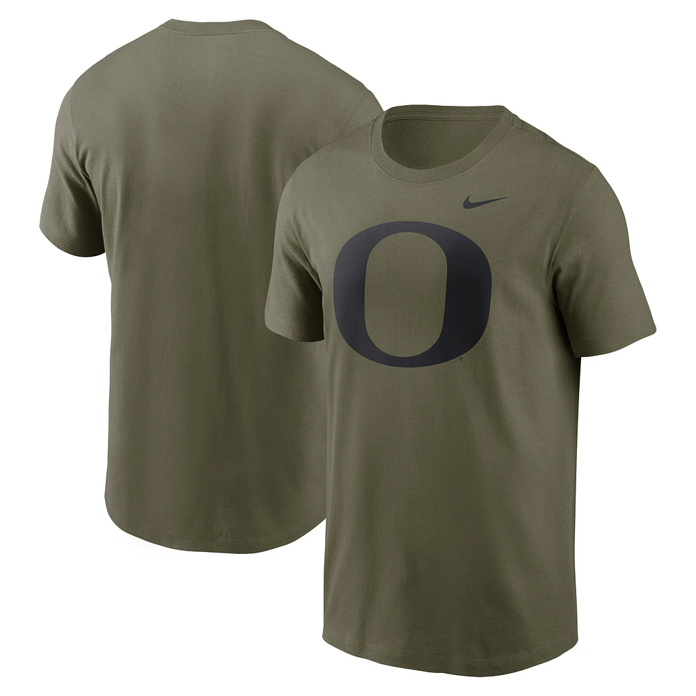 T-shirt Nike Olive Oregon Ducks 2024 Military Appreciation avec logo ton sur pour homme