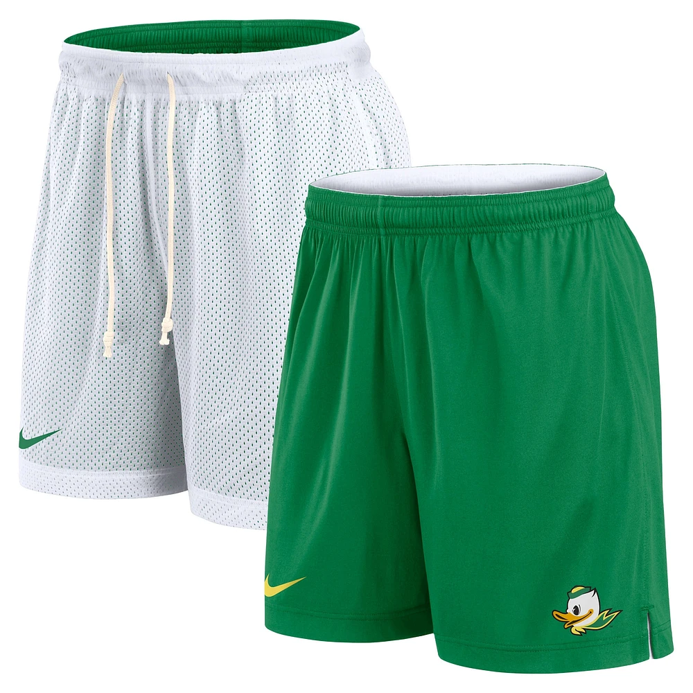 Short de sport réversible Nike Primetime pour homme, blanc/vert, Oregon Ducks