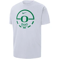 T-shirt de basket-ball à lancer franc Nike blanc pour hommes des Ducks l'Oregon