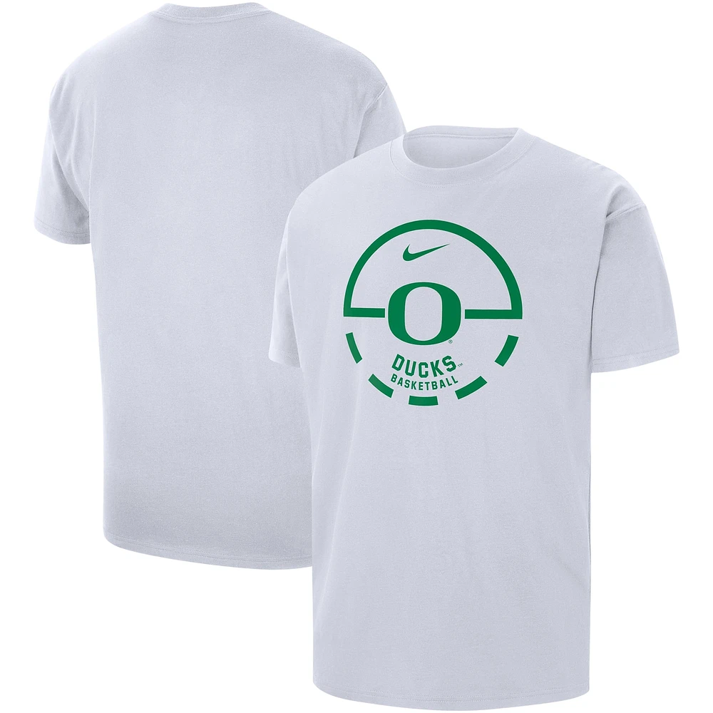 T-shirt de basket-ball à lancer franc Nike blanc pour hommes des Ducks l'Oregon