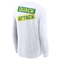 Men's Nike White Oregon Ducks Two-Hit Classic Location Long Sleeve T-Shirt