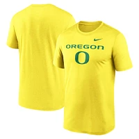 T-shirt Nike jaune Oregon Ducks Lockup Legend Performance pour homme