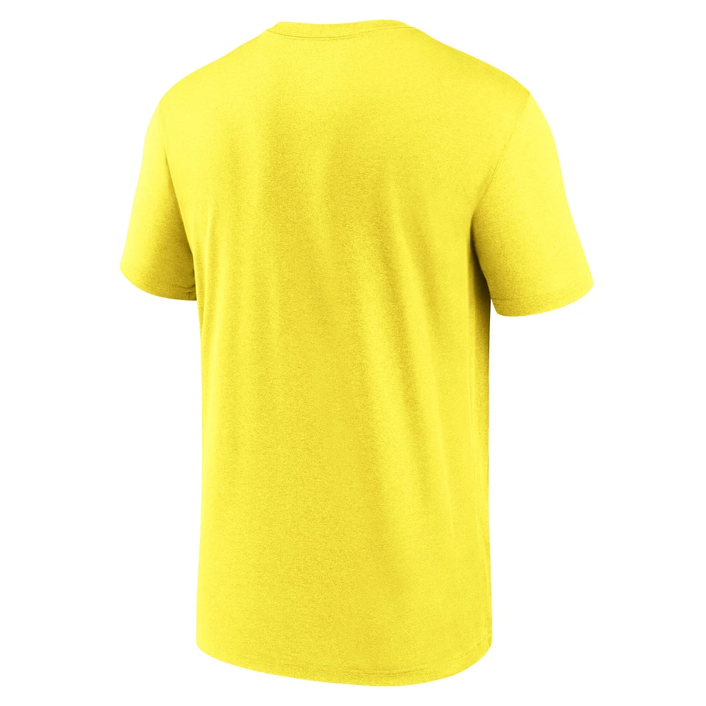 Men's Nike Yellow Oregon Ducks Lockup Legend Performance T-Shirt