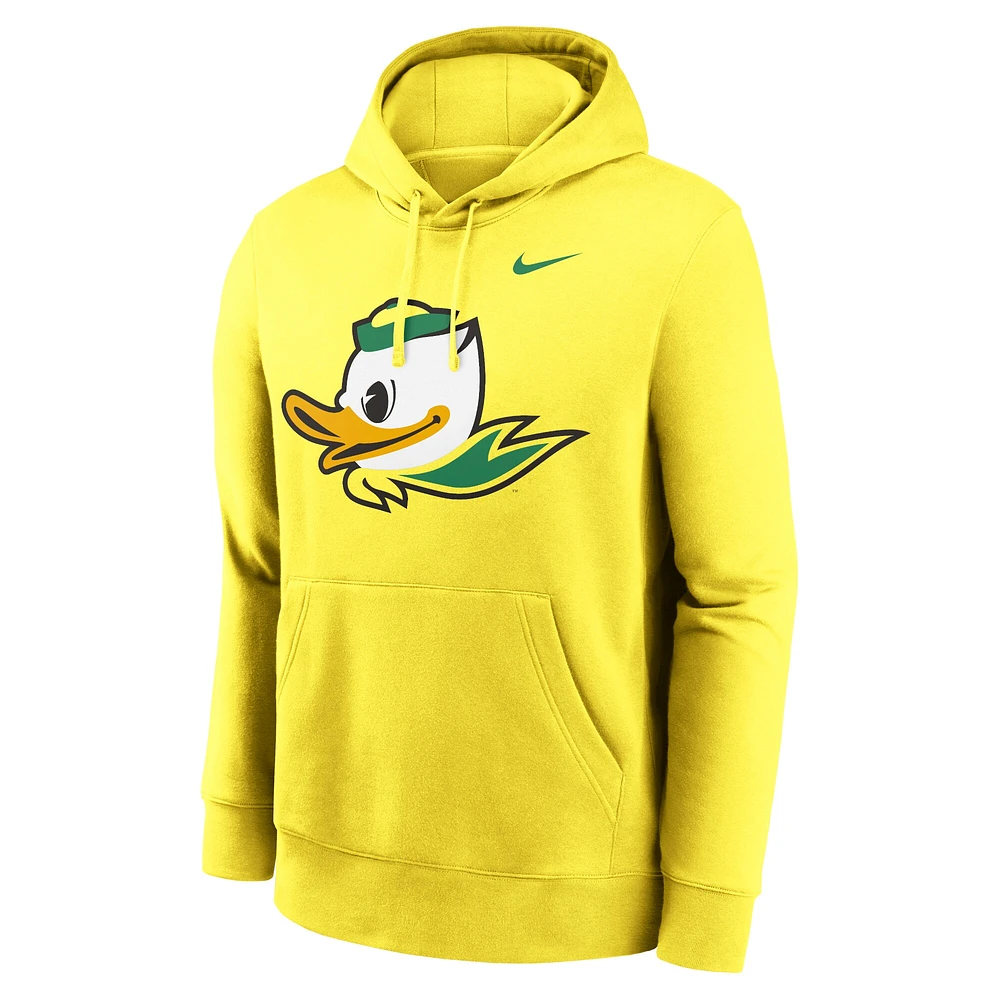 Men's Nike Yellow Oregon Ducks Primetime Alternate Logo Club Fleece Pullover Hoodie