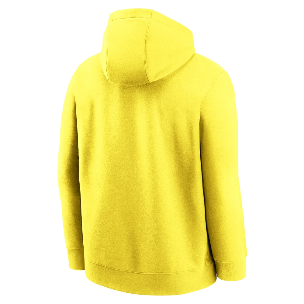 Men's Nike Yellow Oregon Ducks Primetime Alternate Logo Club Fleece Pullover Hoodie