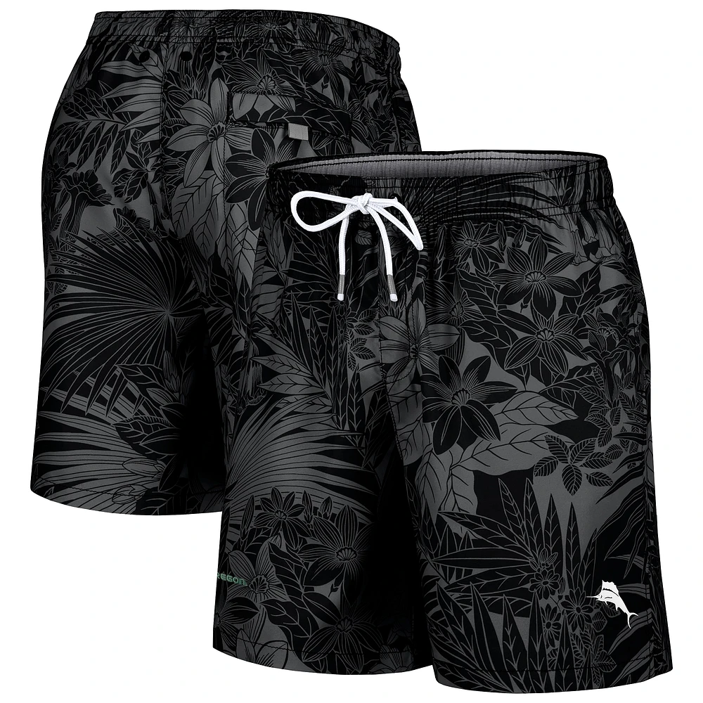 Men's Tommy Bahama Black Oregon Ducks Santiago Palms Board Shorts