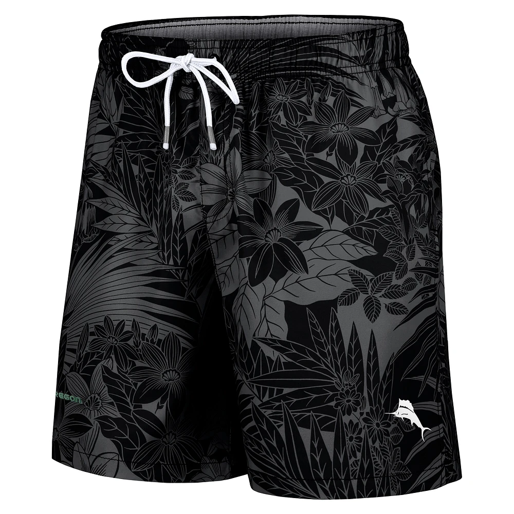 Men's Tommy Bahama Black Oregon Ducks Santiago Palms Board Shorts