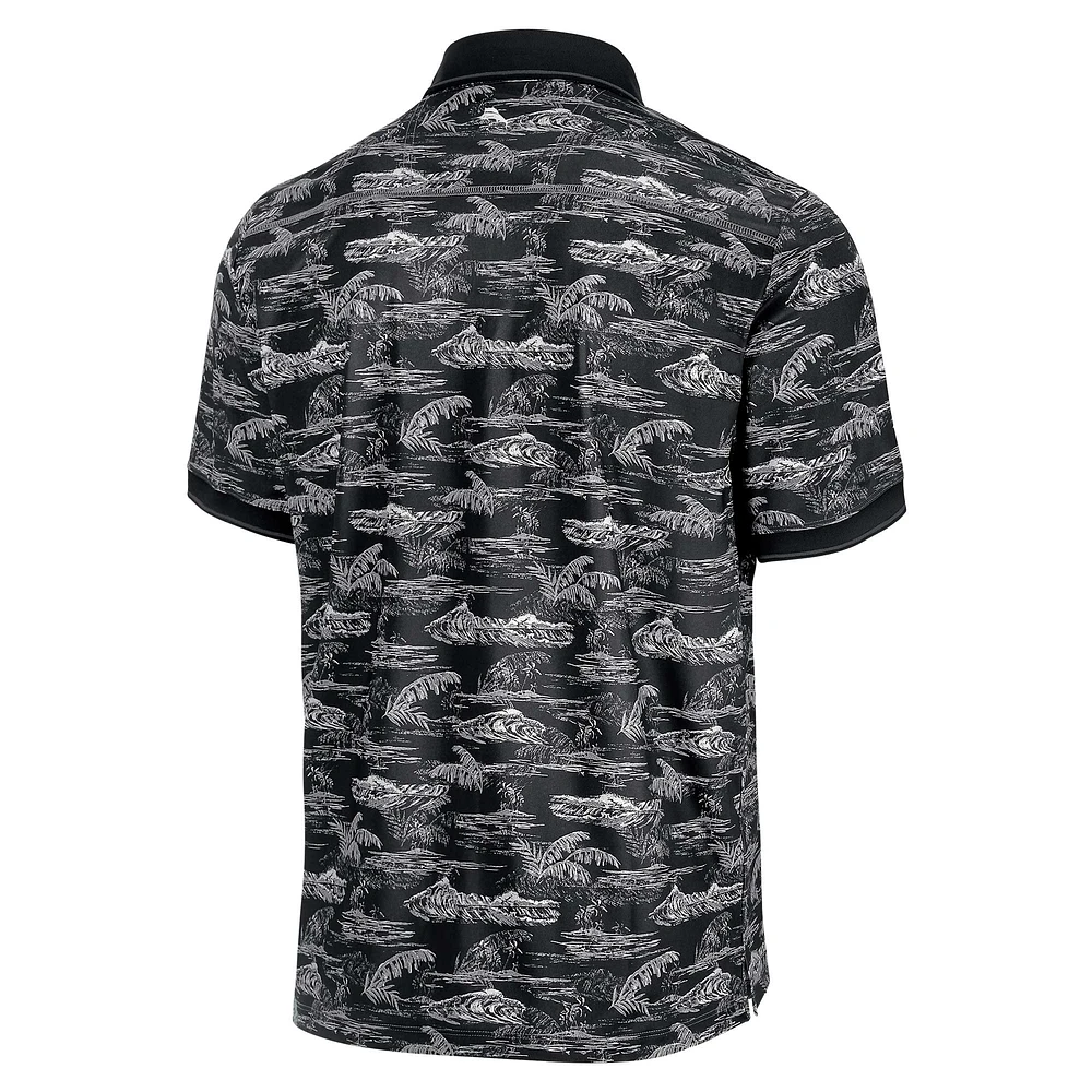 Men's Tommy Bahama Black Oregon Ducks Sport Bay View IslandZone Polo