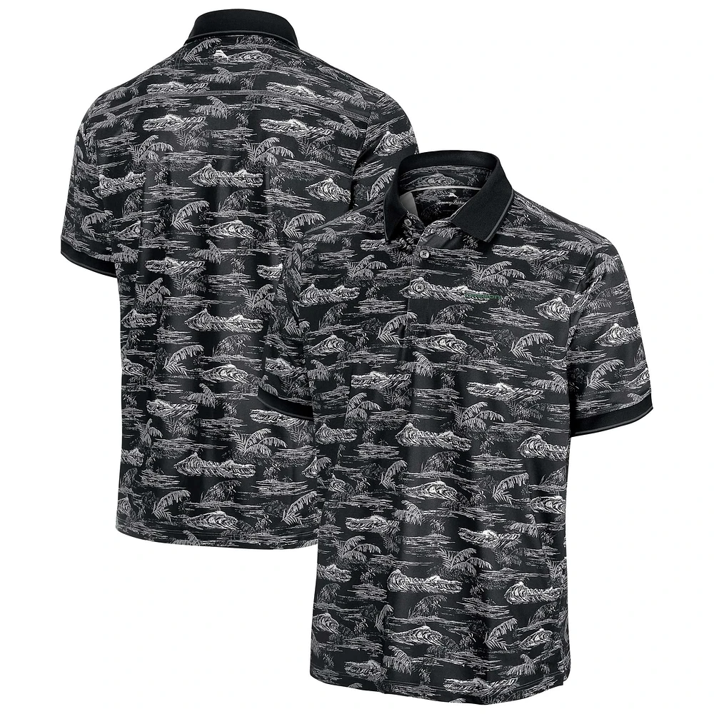Men's Tommy Bahama Black Oregon Ducks Sport Bay View IslandZone Polo