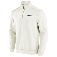 Men's Tommy Bahama Cream Oregon Ducks Tobago Bay Half-Zip Tri-Blend Top