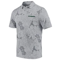 Polo Tommy Bahama gris Oregon Ducks Miramar Blooms pour hommes