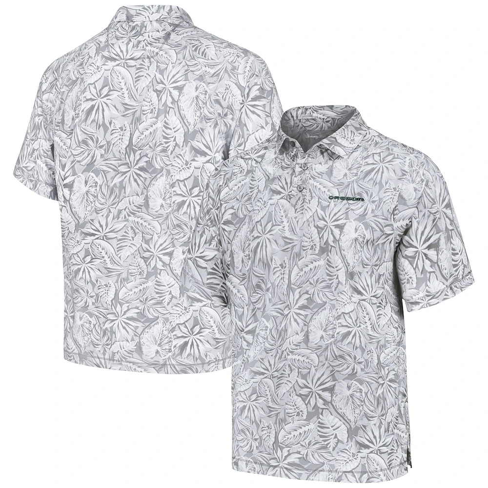 Men's Tommy Bahama Gray Oregon Ducks Tropical Score IslandZone Polo