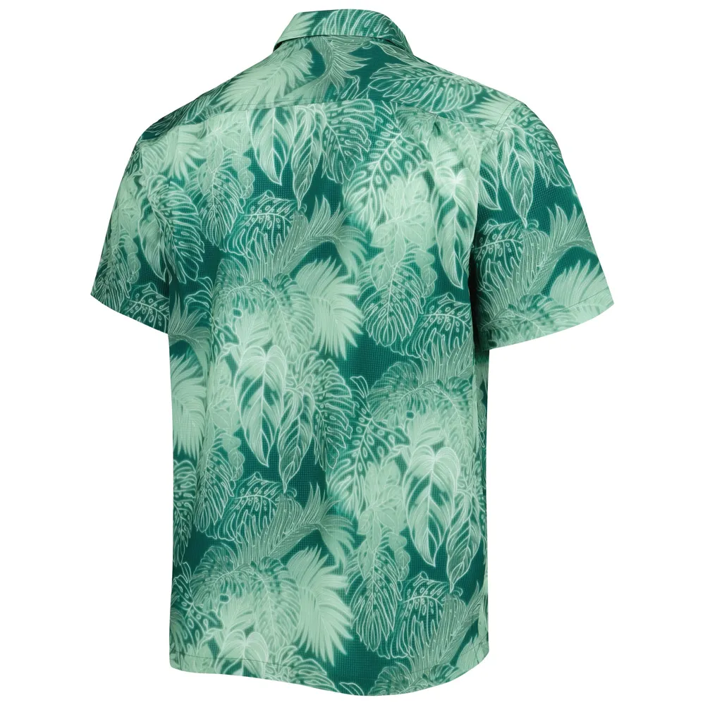 Men's Tommy Bahama Green Oregon Ducks Big & Tall Coast Luminescent Fronds IslandZone Button-Up Camp Shirt