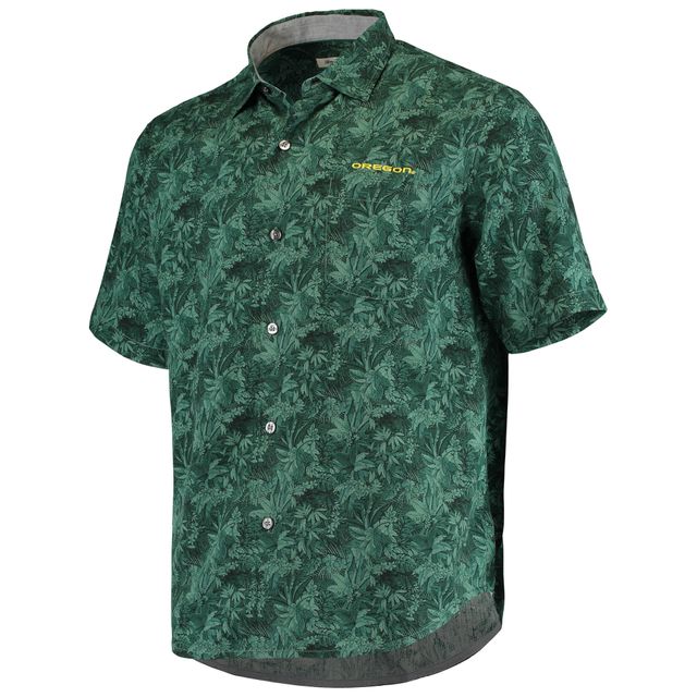 Chemise boutonnée Tommy Bahama Green Oregon Ducks Sport Jungle Shade Camp pour homme