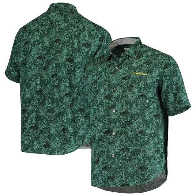 Chemise boutonnée Tommy Bahama Green Oregon Ducks Sport Jungle Shade Camp pour homme