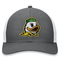 Men's Top of the World Gray/White Oregon Ducks Victory Baseline Trucker Adjustable Hat