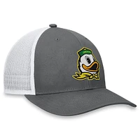 Men's Top of the World Gray/White Oregon Ducks Victory Baseline Trucker Adjustable Hat