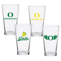 Lot de quatre verres à bière de collection Oregon Ducks de 16 oz