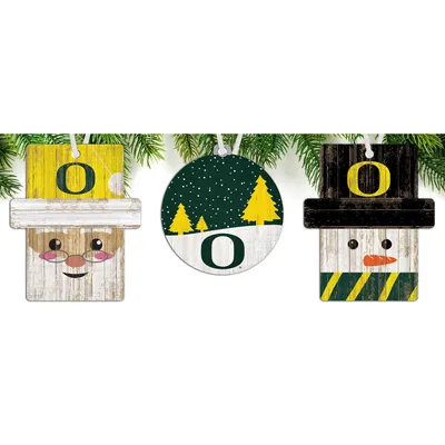 Oregon Ducks 3-Pack Ornament Set