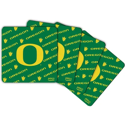 Oregon Ducks Four-Pack Square Repeat Coaster Set