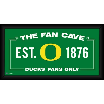 Oregon Ducks Framed 10" x 20" Fan Cave Collage