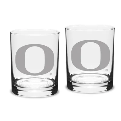 Oregon Ducks Set of 2 Traditional Double Old Fashioned Glasses