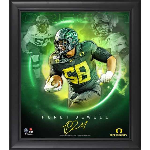 OREGON DUCKS JUSTIN HERBERT AUTOGRAPHED FRAMED GREEN JERSEY