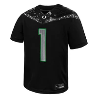 Maillot réplique Nike #1 noir des Oregon Ducks Vapor Fusion pour enfants d'âge préscolaire