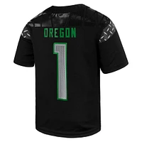 Maillot réplique Nike #1 noir des Oregon Ducks Vapor Fusion pour enfants d'âge préscolaire