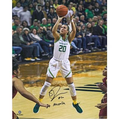 Sabrina Ionescu Oregon Ducks Autographed 16" x 20" Shooting Photograph with " 20 Naismith" Inscription