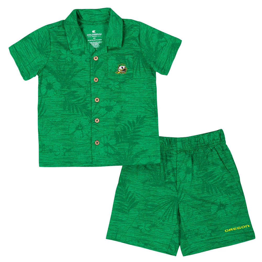 Toddler Colosseum  Green Oregon Ducks Fern Champ Shirt and Shorts Set