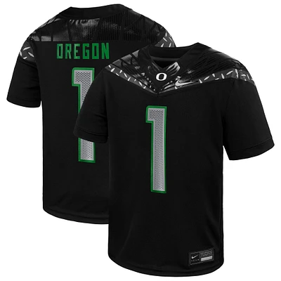 Maillot réplique Nike #1 noir Oregon Ducks Vapor Fusion pour tout-petit