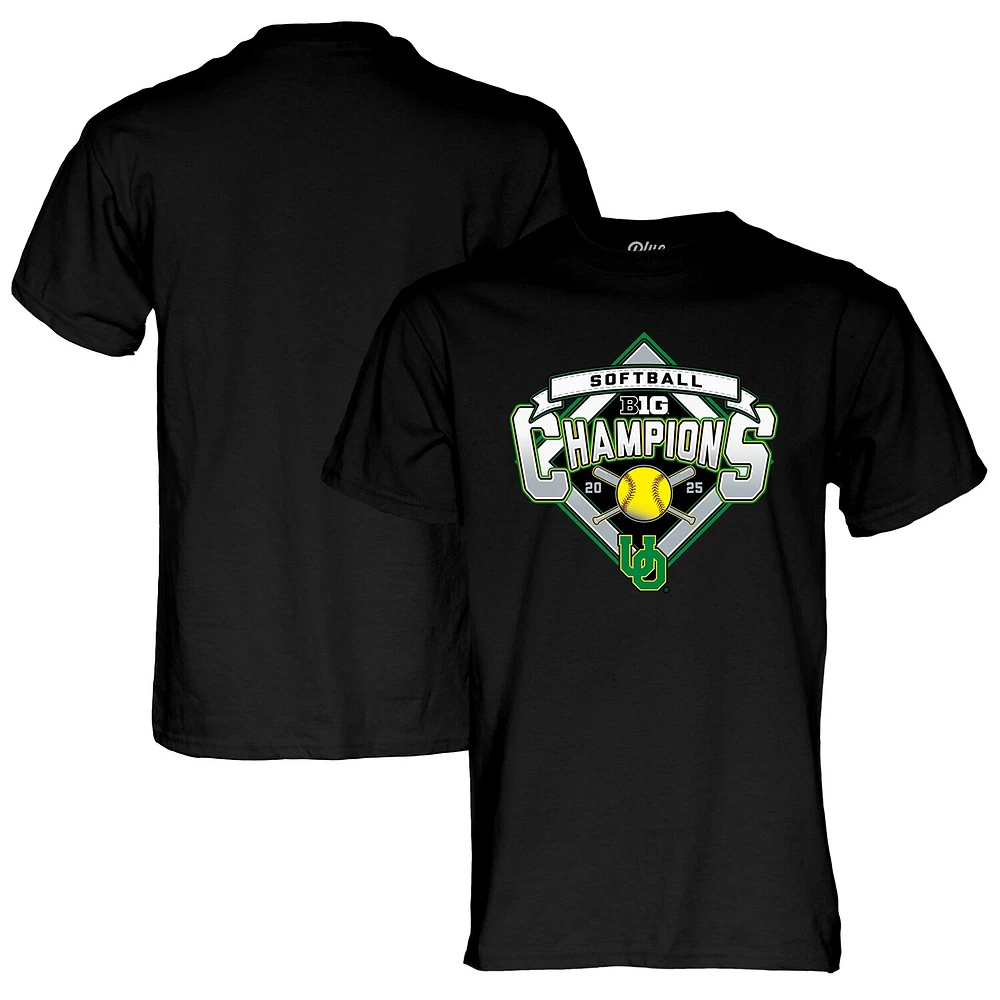 Unisex Blue 84 Black Oregon Ducks 2025 Big Ten Softball Regular Season Champions T-Shirt