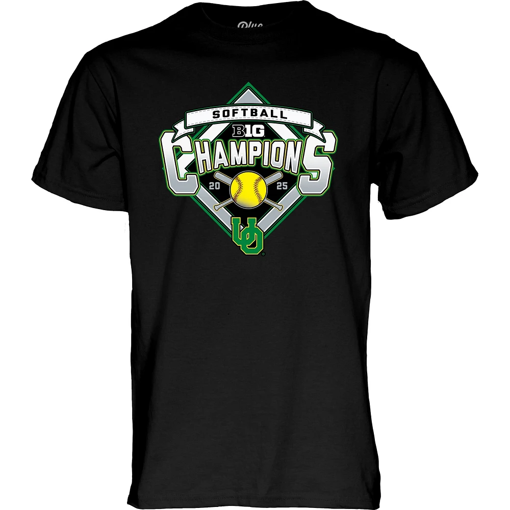 Unisex Blue 84 Black Oregon Ducks 2025 Big Ten Softball Regular Season Champions T-Shirt