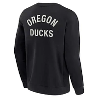 Unisex Fanatics Black Oregon Ducks Super Soft Pullover Crew Sweatshirt