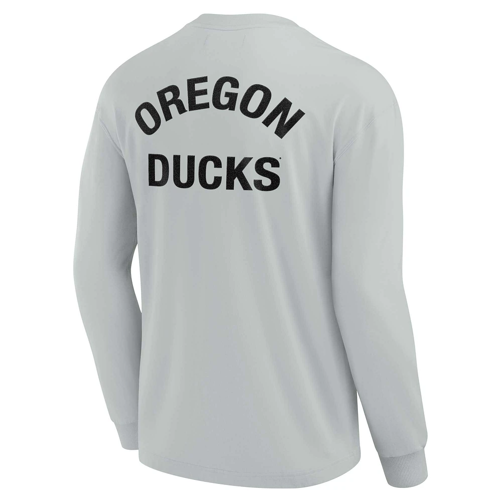 Unisex Fanatics Gray Oregon Ducks Elements Super Soft Long Sleeve T-Shirt