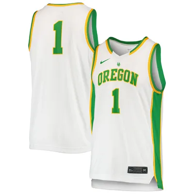#1 Oregon Ducks Nike Unisex Women's Basketball Throwback Replica Jersey - White