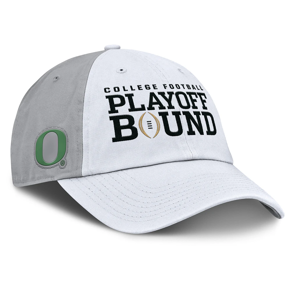 Unisex Nike White/Gray Oregon Ducks 2024 College Football Playoff Club Adjustable Hat